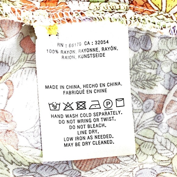 ANTHROPOLOGIE MAEVE Women’s Size 0 Button Down Shirt Citrus Floral Tie Front Bow - Picture 7 of 13